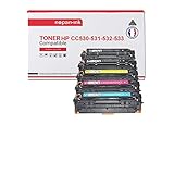  NOPAN-INK - Toner x5 - CC530A (x2) + CC531A 304A + CC533A (Noir x2 + Cyan + Magenta + Jaune) - Compatible pour HP LaserJet Pro