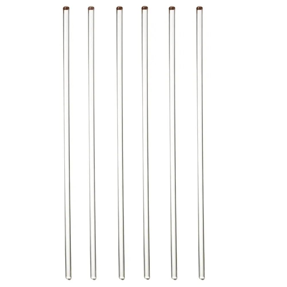 6 bacchette di agitazione in vetro borosilicato ad alto tenore di carbonio, 8x400 mm, punta rotonda resistente alla corrosione, strumenti di miscelazione di livello da laboratorio, chimica/ricerca
