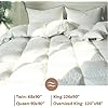 Feather Down Fiber Comforter King Size,Premium Ultra-Soft Breathable Comforter High Fill Power White Duvet Insert,All Season Hotel Luxury Bedding Comforters 8 Corner & Center Loops,Baffle Box Design