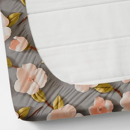 Image of 350 TC Premium Heavy Cotton Feel Elastic Fitted Bedsheet King Size with 2 Pillow Covers || Double Bed with All Around Elastic (Grey Peach7D, Fitted - 72 inchx78 inch King)