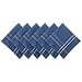 DII 100% Cotton, Oversized Basic Everyday 20x20" Napkin Set of 6, Blue Chambray French Stripe