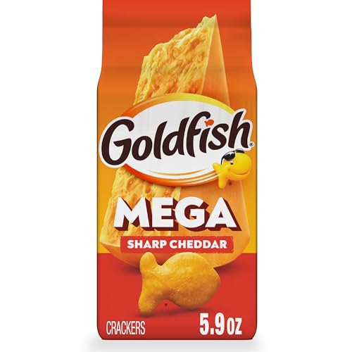 Goldfish Mega Bites Sharp Cheddar Cheese Crackers, 5.9 Oz Bag