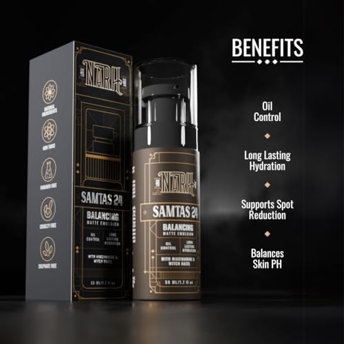 Image of NARH SAMTAS 24 | Oil-Control Moisturizer | Long Lasting Hydration, Acne Spot Reduction With Niacinamide & Witch-Hazel Leaf Extract, Non-Sticky, Nourishing, Fast Absorbing & Balances Skin PH, 50ml