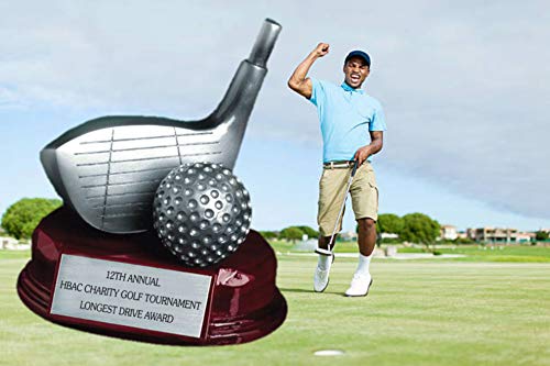 Golf Trophy Customized Award - Personalized Metal Plate Included - Trophies for Golfing Tournament - 5 Inches Tall (Driver)