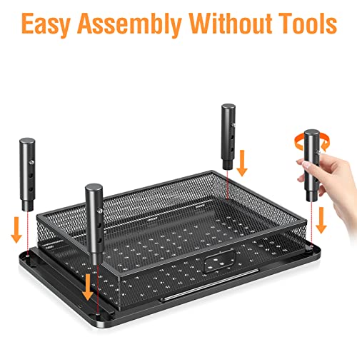 ELIVED 2 Pack Monitor Stand Riser with Drawer, 3 Height Adjustable with Larger Storage Space for Home and Office Supplies, Metal Desktop Stand for Laptop Computer Printer PC iMac - Thumbnail 6