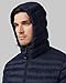 32 Degrees Heat Men’s Lightweight Packable Hooded Jacket – Water Resistant Travel Puffer, Stormy Night, Large