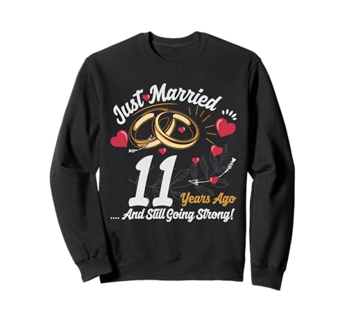 Vintage 11 years marriage anniversary Crew legends His/Her Sudadera