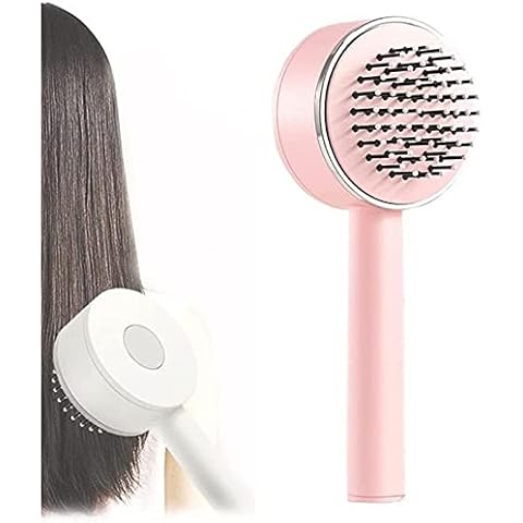 3D Air Cushion Massager Brush, Airbag Massage Comb, Anti Static Detangling Hairdressing Hair Brush, Easy Clean Retractable Bristles, for All Hair Types, Gifts for Women Girls (Pink) Cover