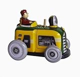  Blechspielzeug zum Aufziehen tin toys wind up new rare-kleiner Traktor grün gelb Spielzeug