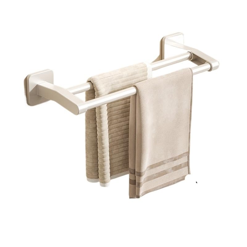 Porte-serviettes mural adhésif au design blanc épuré 2 barres