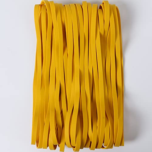 Amuu Rubber Bands Large Yellow 50 Pack 8Inch Big Rubber Band Trash Can Band Set Elastic Bands For Office Supply File Folders Box Books Gifts Notebook #TOP4
