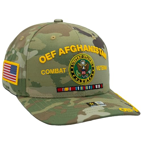 Image of Operation Enduring Freedom OEF Afghanistan Veteran Hat for Men Official Licensed US Army Combat Veterans Cap