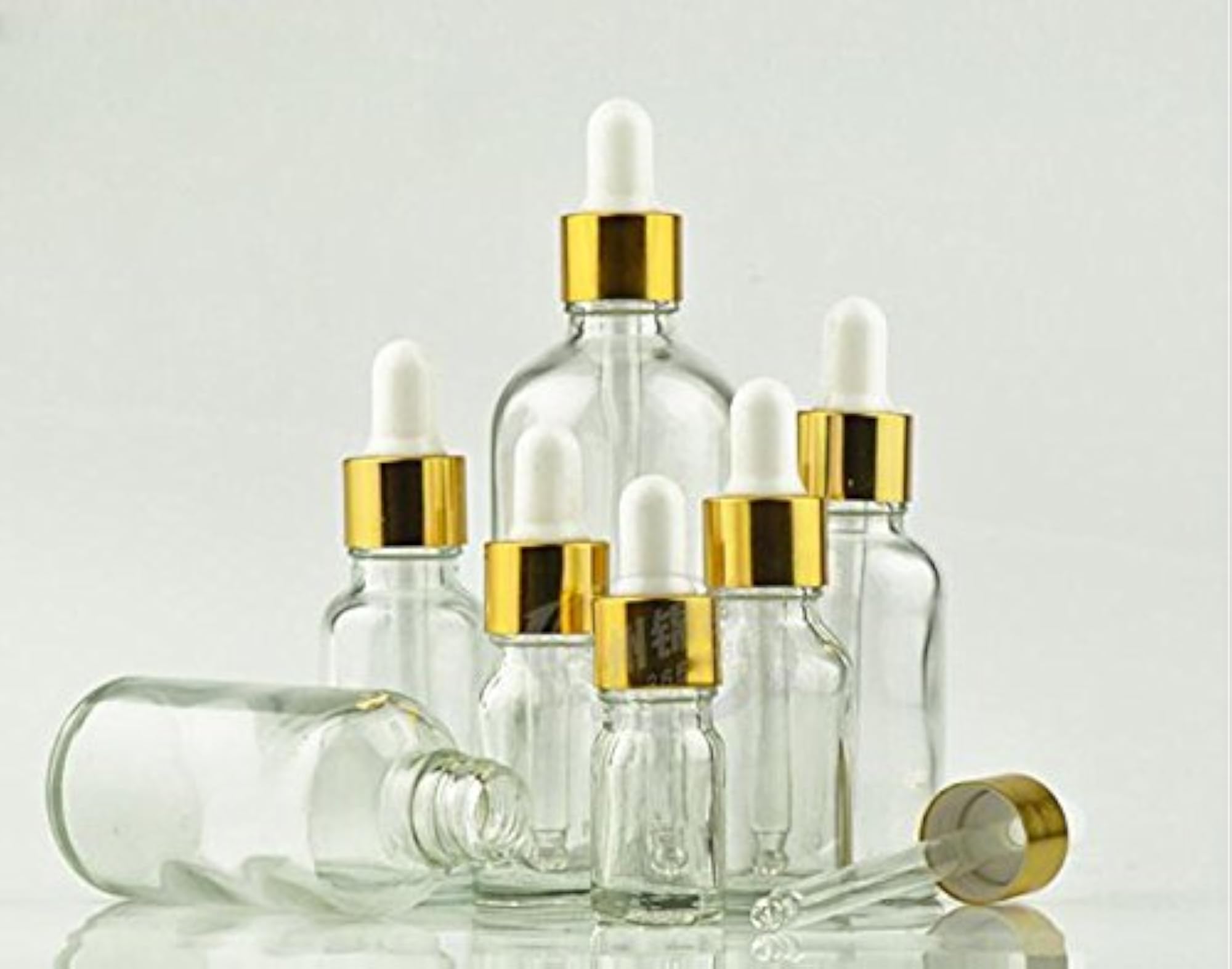 3pcs Clear Glass Essential Oil Dropper Bottles, 50ml