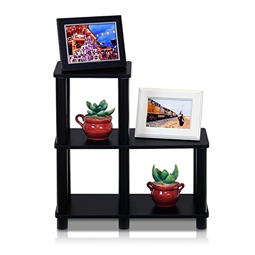 Furinno Decoratief rek, hout, espresso/zwart, 23,88 x 23,88 x 50,55 cm - Image 4