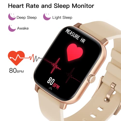 Bctemno Smart Watch(Answer/Make Call), Usb Charging Waterproof Smartwatches Fitness Watch With Heart Rate Sleep Monitor Blood Oxygen For Android Phones And Ios Phones Women Men #TOP5