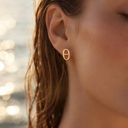 Image of Rubans Demi Fine Stainless Steel Stud Earrings Daily Gift for Women & Girls