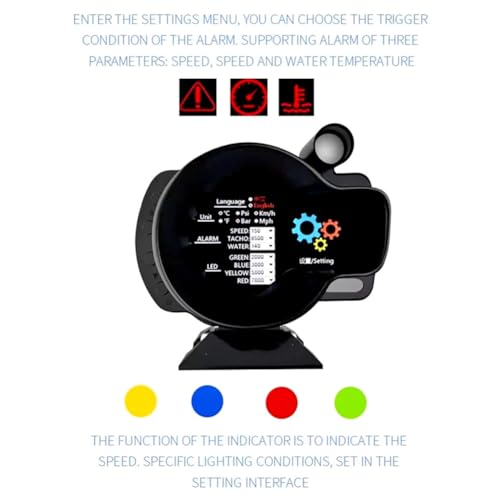 OBD2 Head-Up Display con alarma de temperatura y voltaje digital 5