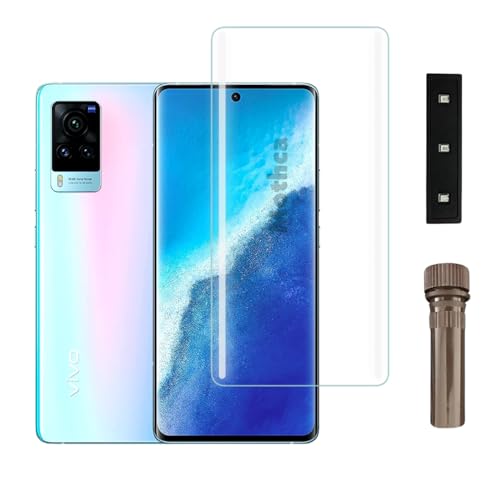 Image of Mothca Premium UV Tempered Glass Screen Protector For Vivo X60 Pro (Pack of 1) Full Adhesive UV Curved Screen Guard, Case Friendly with Installation Kit