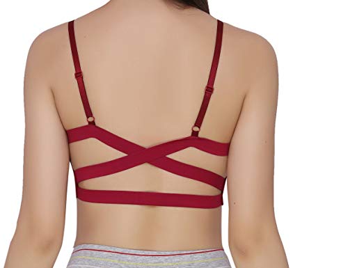 Image of PLUMBURY Women's Spandex & Polyamide Padded Bralette Bra