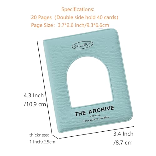 SPRMUD Mini Cards Binder Collection 1-Pocket, 40 Pockets Card Holder with 20 Sleeves, Trading Card Collector, Album Card Folder for Girls and Boys (4, Black,Blue,White,Pink)