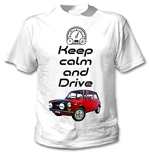  Teesandengines Autobianchi A112 Abarth Keep Calm Tshirt di Cotone da Uomo biancot Size XXLarge