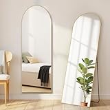 Arched Mirror Full Length, Upgraded 16"x59" Body Wall Mirrors with Shatter-Proof Glass, Floor Standing, Hanging or Leaning, Tall Arch Mirror with Stand Aluminum Alloy Frame for Bedroom Cloakroom