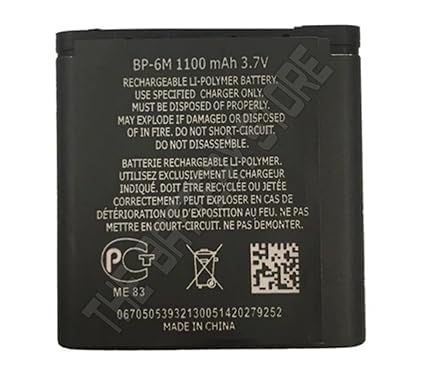 Image of THE BATTERY STORE Original BP-6M Battery for Nokia N73 N77 3250 6233 6234 N93 6288 Battery with 1 Year Warranty**** (NN282)