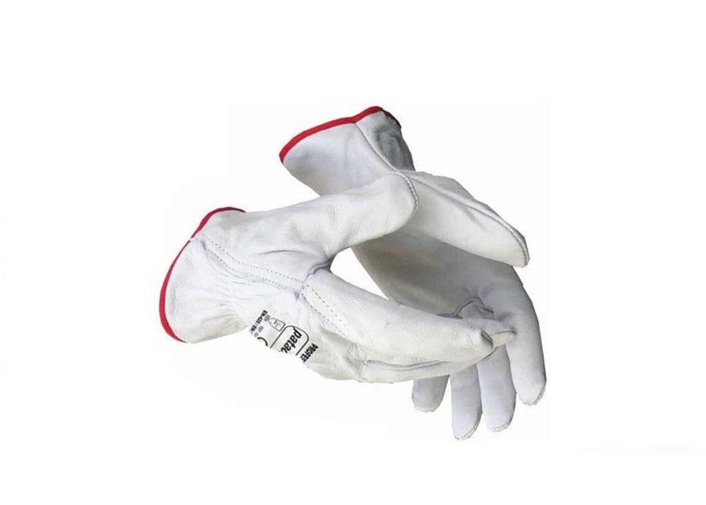 DRW Lot de 12 gants de travail en cuir renforcé, taille M