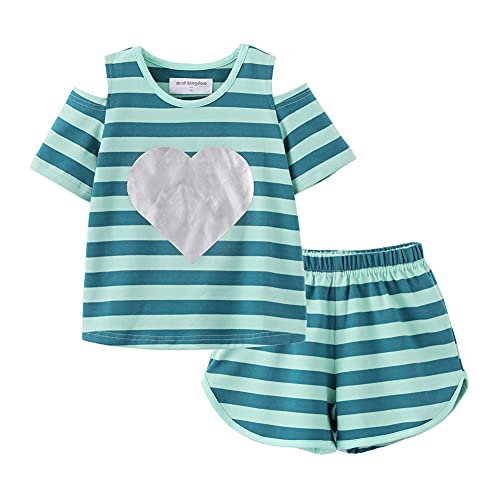 Trajes cortos de rayas para niñas ideales en vacaciones de verano y playa