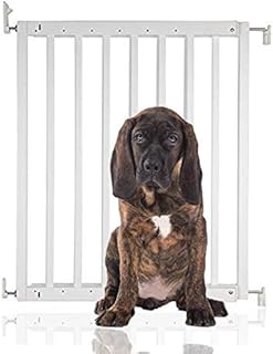 Bettacare Chunky Wooden Screw Fit Dog Gate, 63.5cm - 105.5cm, White, Wooden Dog Gate Gate, Screw Fit Pet Stair Gate, Puppy Gate, Stylish and Practical Safety Barrier