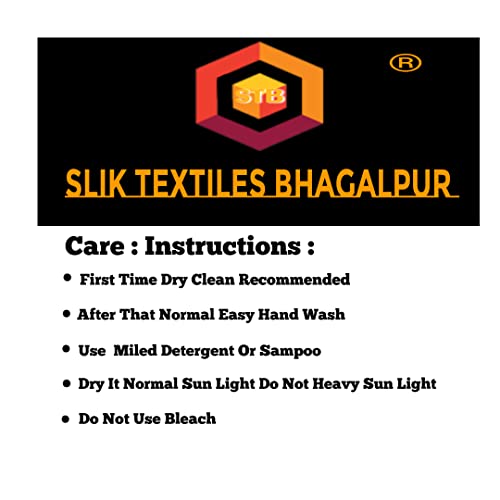 Image of STB-SILK TEXTILES BHAGALPUR Women's Bhagalpuri Linen Saree With Blouse Piece