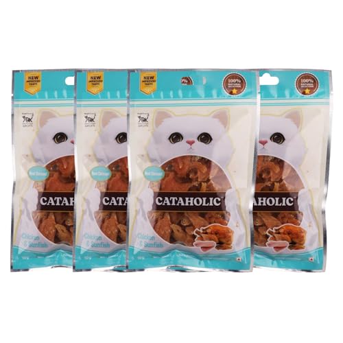 Image of Cataholic Spiral Soft Chicken and Sunfish 50g - High Protein Cat Treats Natural, Chewy & Irresistible Snack for Cats & Kittens (Pack of 4)