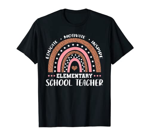 Educar Motivar Inspirar Profesor de Escuela Primaria Leopardo Camiseta