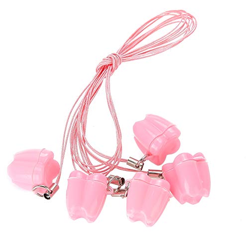 ANGGREK Milk Tooth Saver Necklaces, 5pcs Plastic Baby Milk Tooth Storage Box with Rope Tooth Saver Necklaces()