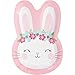 Bunny Party Supplies: Bundle Includes: Shaped Bunny Plates and Napkins for 16 Guests (Shaped Plate)