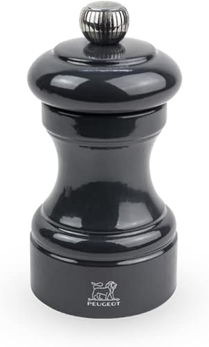 Molino de sal manual en madera pintada brillante gris pizarra, 3.9 in - 4″