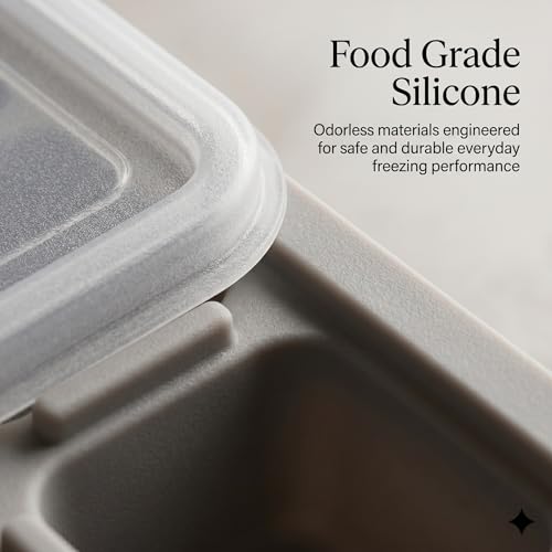 Molde para cubitos de hielo de silicona con tapa gris miniatura 4