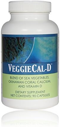 (Veggie Cal) Algas marinas (verduras marinas), calcio de coral marino, vitamina D3, multivitaminas - 1 botella, 90 cápsulas vegetales
