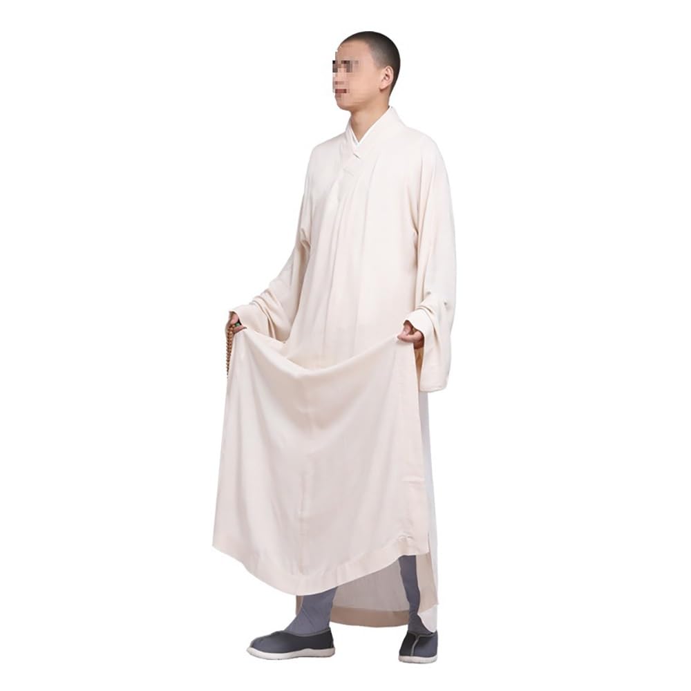 NGIRHGUE Unisex Traditional Buddhist Monk Robe ﻿Summer Comfortable Breathable Meditation Costume ﻿(Beige,M)