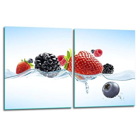 TMK | Herdabdeckplatten Set 2x40x52 cm Ceranfeld Abdeckung Glas Spritzschutz Abdeckplatte Glasplatte Herd Ceranfeldabdeckung Deko Schneidebrett Cover