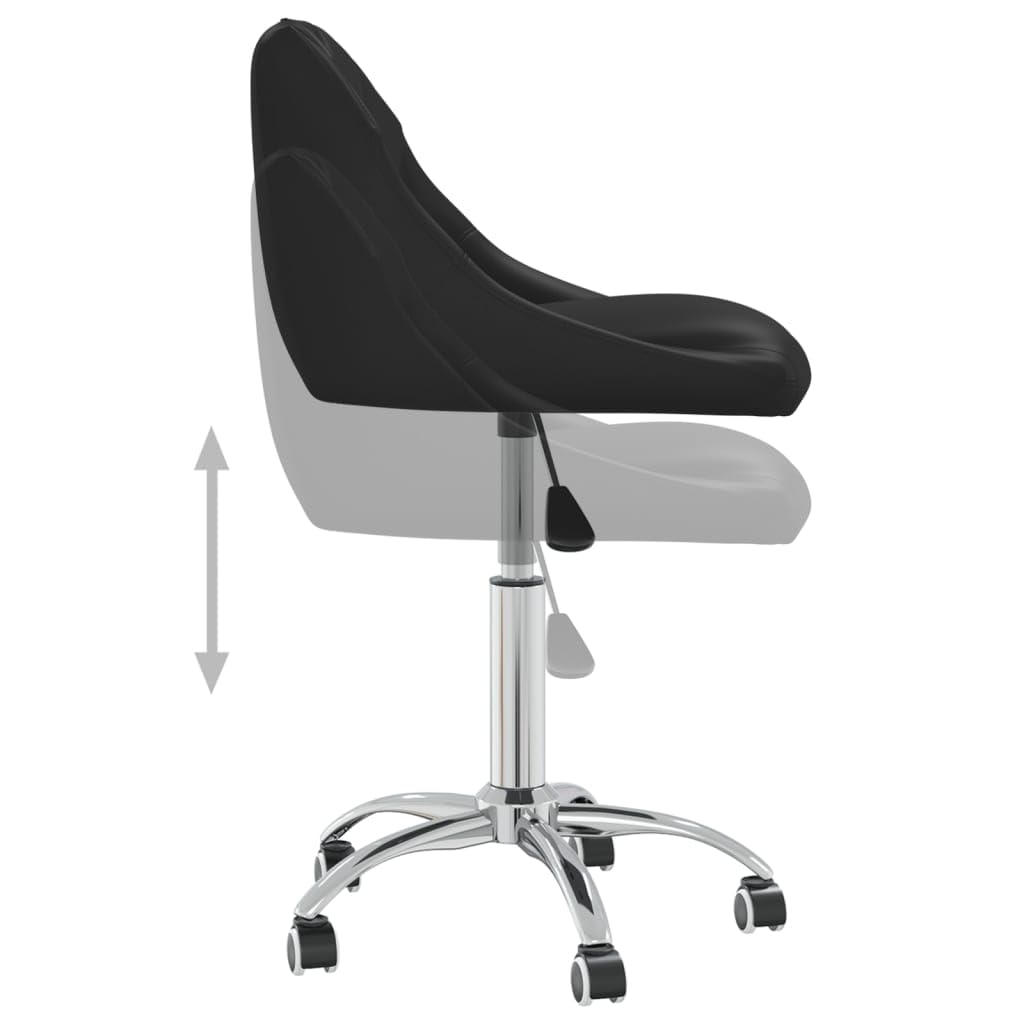Sillas de comedor giratorias de 360 grados, 4 unidades, altura regulable, giratoria, color negro, piel sintética con ruedas