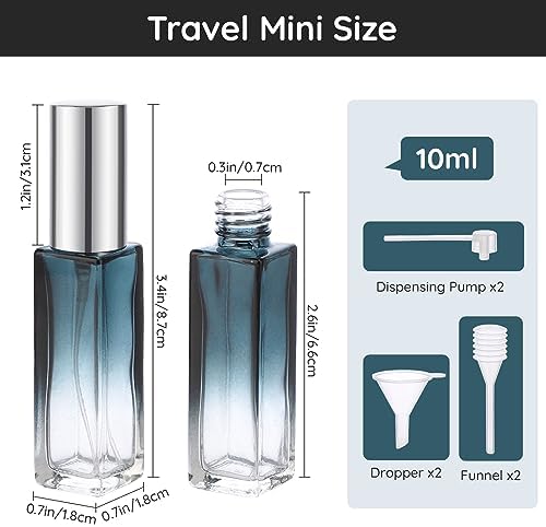 Segbeauty 10pcs Perfume Travel Refillable, 10ML Glass Spray Bottles Perfume Atomizer, Mini Travel Size Dispenser Bottle Set Atomizer Sprayer for Perfume Toiletries Cosmetic Container Spray Bottle