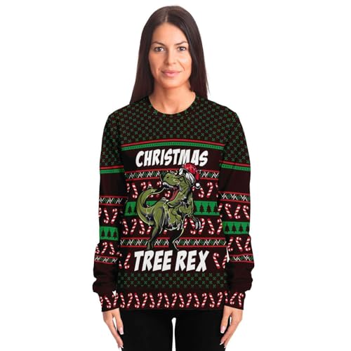 Christmas Tree Rex Dinosaur Sweatshirt, alternative view 3