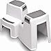 Skyla - Two Ladder Kids Step Stool, Dual Height Non-Slippery Design for Child Potty Training, Best for Use in The Bathroom or Kitchen, Soft and Safe Anti-Skid Gripping, White Plastic Toddler Stool 