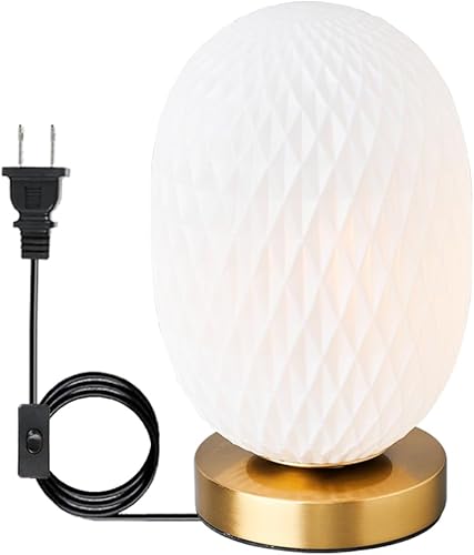 Moderna lámpara de mesa de cristal con globo de mediados de siglo, industrial regulable con control táctil, luces de escritorio, 3 niveles de