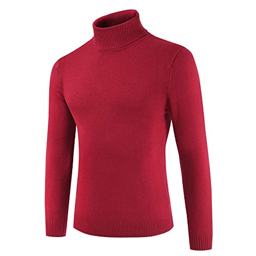 Preisvergleich Produktbild MENAB Herren Rollkragenpullover Pullover Strickpullover Mit Rollkragen Pullover mit Rollkragen Slim Fit Langarmshirt Schwarzer Männer dünner Strickpullover - Sweatshirt Rollkragenpullover