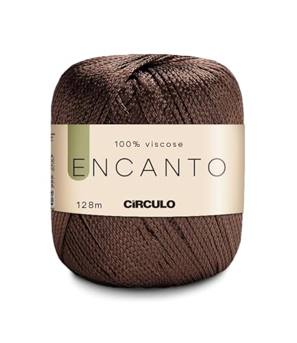 Image of CIRCULO Encanto Yarn 100% Viscose - Luxury & Shine - Light Worsted Weight Yarn - 140 yds, 3.52 oz - Color 7382 - Chocolate