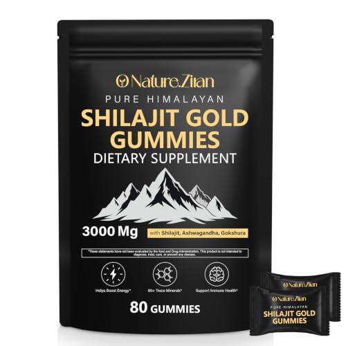 Shilajit Gummies for Men & Women - Shilajit Gold Gummies Rich In Ashwagandha, Gokshura with 85+ Minerals, Authentic Flavor,Organic, Zero Sugar & Vegan, 100% Natural - 80 Count (80 Count (Pack of 1))