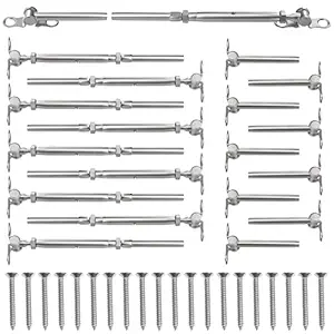 Blika 10Pack 316 Stainless Steel Cable Railing Kits fit 3/16