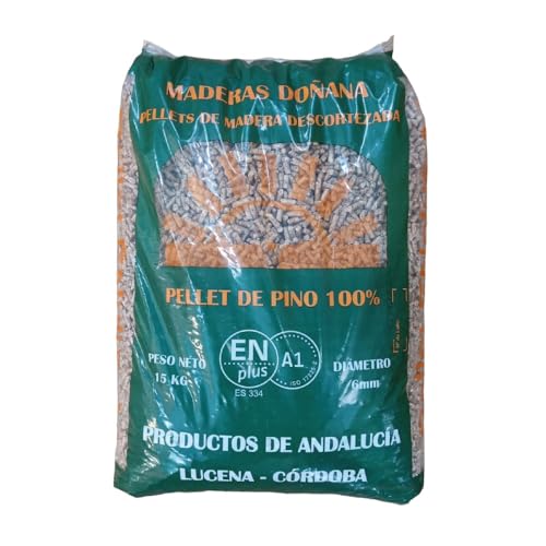 Saco Pellet 15kg para estudas de leña, Estufa de pellets Todo Tipo de Dispositivos PELLETS del Sur